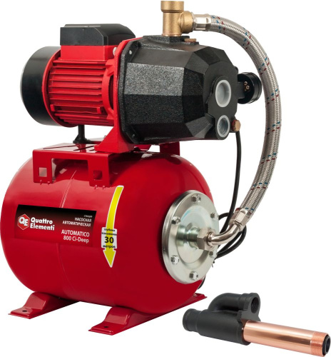 Насосная станция QUATTRO ELEMENTI Automatico 800 Ci Deep (800 Вт, 2500 л/ч, для чистой, 40 м, 20,1кг