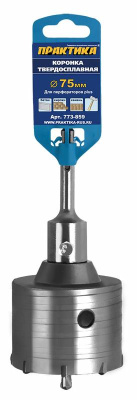 Коронка твердосплавная ПРАКТИКА SDS- Plus ударная 75 мм (1шт.) клипса* Коронка твердосплавная ПРАКТИКА SDS- Plus ударная 75 мм (1шт.) клипса*