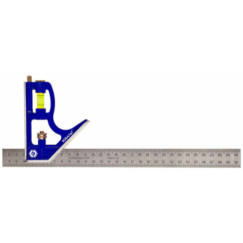 Угольник КОБАЛЬТ с уровнем 300 мм, нерж.сталь 1/10 Угольник КОБАЛЬТ с уровнем 300 мм, нерж.сталь 1/10