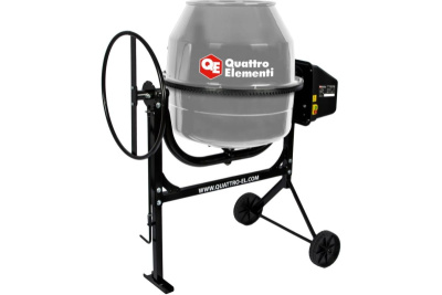 Бетоносмеситель QUATTRO ELEMENTI Terra 180 (700 Вт, 180л, 23об/м, замес 90л, чугунный венец)