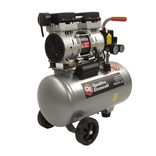 Компрессор поршневой безмасляный QUATTRO ELEMENTI PACIFIC-24 (160 л/мин, 24л, 1,2 л.с, 8 бар, 19кг*