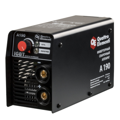 Аппарат электродной сварки, инвертор QUATTRO ELEMENTI A 190 (190 А, ПВ 60%, до 4.0 мм, 3.6 кг, 160-2