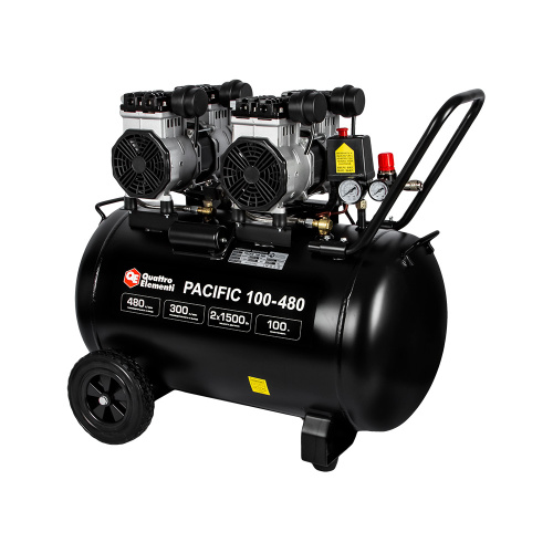 Компрессор поршневой безмасляный QUATTRO ELEMENTI PACIFIC 100-480 (480 л/мин, 100 л, 3.5 л.с, 8 бар)