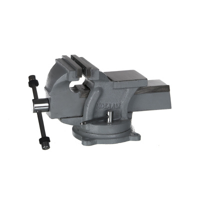 Тиски слесарные поворотные КОБАЛЬТ стальные, ширина губок 100 мм, захват 100 мм, 7 кг, наковальня