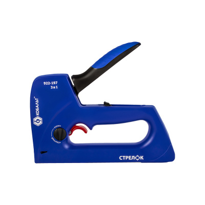 Степлер механический КОБАЛЬТ СТРЕЛОК, пластиковый корпус, скобы 6-14 мм, тип 53, шпильки 12-14 мм.